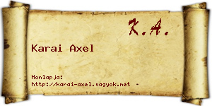 Karai Axel névjegykártya