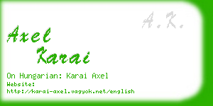 axel karai business card